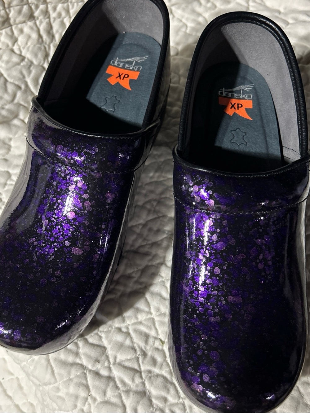 Dansko Women's  Splatter XP Clog Size 40 U.S. 9 - 9.5  Purple. New